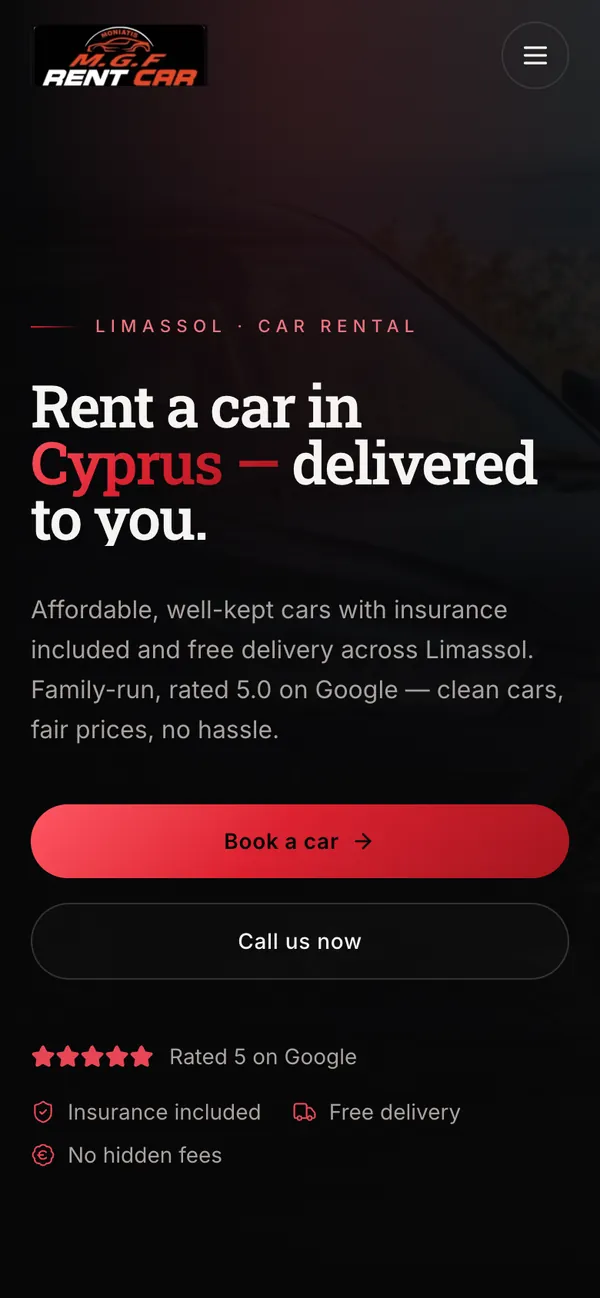 Car rental in English